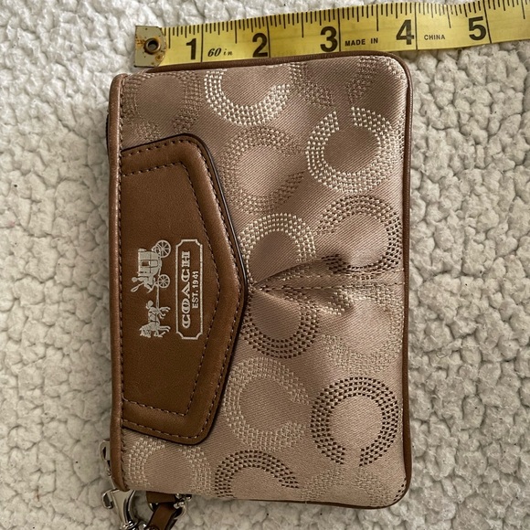 Authentic Coach Logo Wristlet - Brown/Tan Colour - Picture 8 of 8
